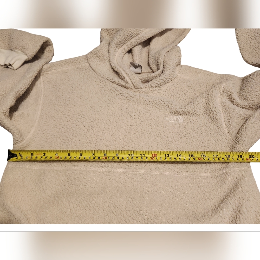 The North Face Bleached Sand Sherpa Hoodie - Soft Gorpcore Teddy Pullover Sz S - Picture 8 of 9